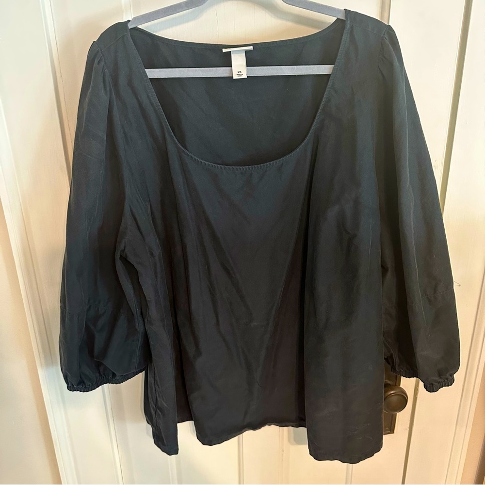 Ava & Viv | Black Structured Top